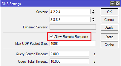 تنظیمات DNS روتر میکروتیک